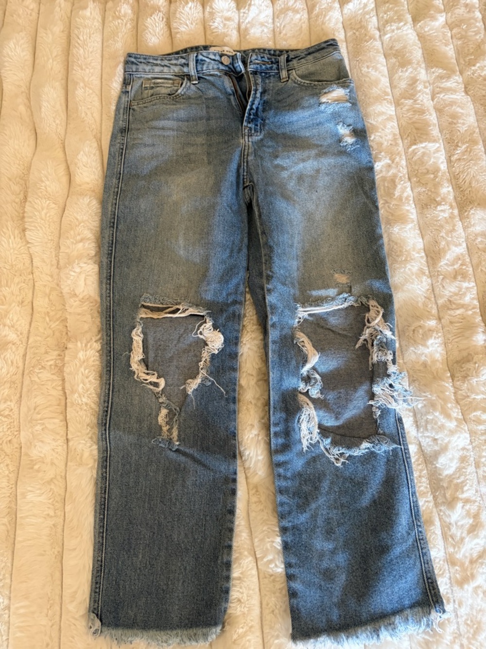 Flying Monkey Distressed Light Blue Boyfriend Jeans